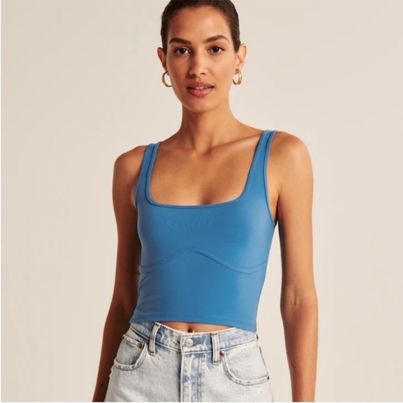Abercrombie & Fitch Seamless Fabric Corset Squareneck Tank, Size XS - Picture 3 of 9